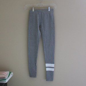 Grey Live Love Dream leggings with white stripe